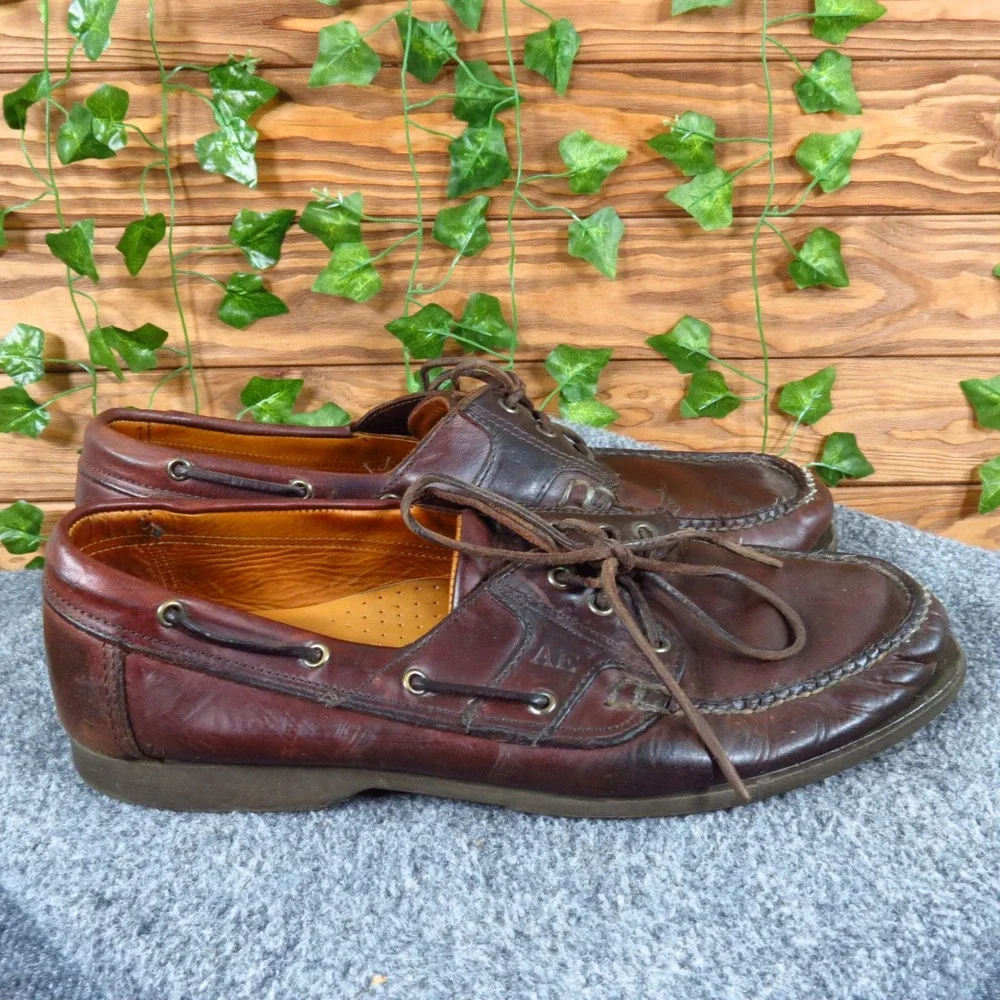 Allen Edmonds Key Largo Men's Boat‎ Shoes Brown Leather Lace-Up Size 11D